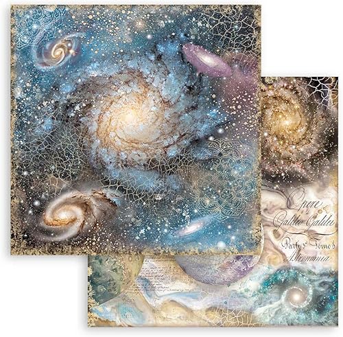 Stamperia International Mini carnet de Scrapbooking-Fonds-Cosmos Infinity, Multicolore, 20,3 x 20,3 cm - Nail Gallerys