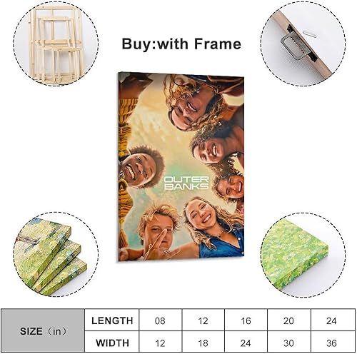 URIWYR Outer Banks Poster mural esthétique vintage pour salon, chambre à coucher, décoration murale sans cadre 30 x 45 cm - Nail Gallerys