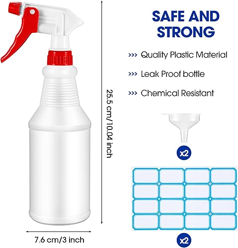 Lot de 18 flacons pulvérisateurs vides rechargeables en plastique de 473,6 g pour solution de nettoyage, anti-fuite, avec buse réglable, mode brume/flux pour plantes, animaux domestiques, cuisine et - Nail Gallerys
