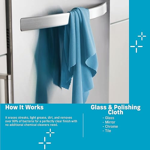 e-cloth Chiffons pour Verre et Polissage, Microfibre, Couleurs Assorties, Pack de 4 - Nail Gallerys