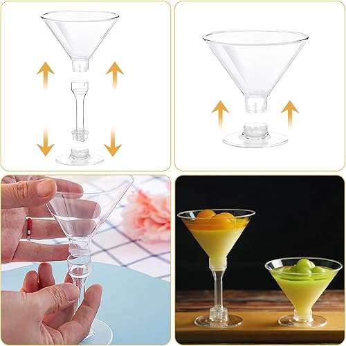 shallyong Verre Cocktail Réutilisable 50 Pièces, Verre Cocktail Plastique Réutilisable, Verresà Cocktail En Plastique Adapté Aux Mariages, Anniversaires, Fêtes - Nail Gallerys