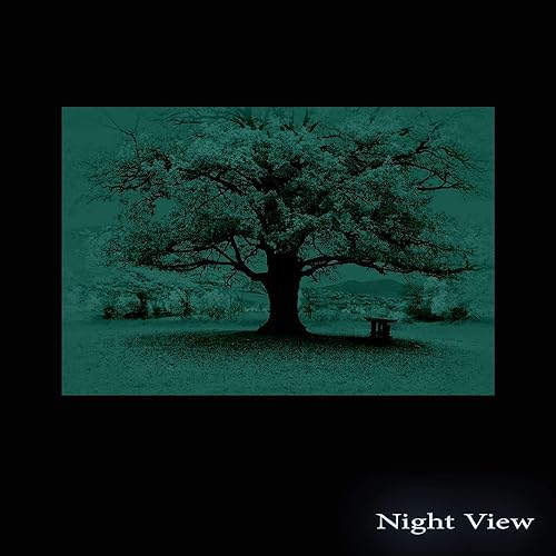 Startonight Impression sur Verre Acrylique Tableau - Arbre et Lune Bleu - Moderne Image pour la Décoration de la Maison 60 x 90 cm - Nail Gallerys