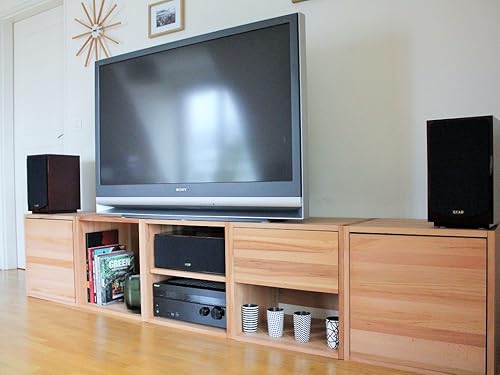 Modern House Porte pour Cube de Rangement avec étagère en Bois de hêtre Massif huilé - Meuble TV, Chevet, Bout de canapé. - Nail Gallerys