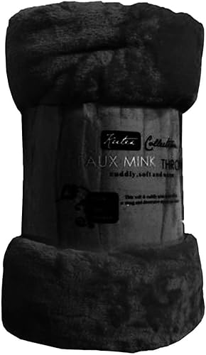 Jeté/Couverture en fausse fourrure, BlackCurrant/Aubergine, Simple - Nail Gallerys