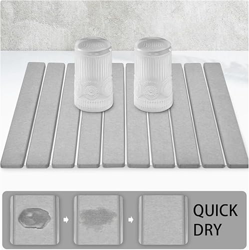 Tapis Egouttoir Vaisselle Absorbant,Tapis De SéChage De Vaisselle en Pierre,Tapis De Cuisine en Pierre Pliable,Tapis Sechage Vaisselle,Tapis D'éGouttement Rapide en Pierre pour Le Comptoir De Cuisine - Nail Gallerys