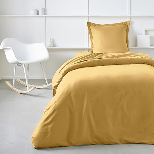 Today Housse de Couette 140X200 1 Personne Coton Ocre - Nail Gallerys