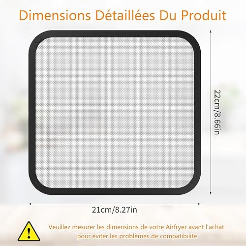 Couvercle Anti Eclaboussure pour Airfryer Cosori TurboBlaze 5L-6,2L, Grille Anti Projection pour Philips 5000 HD9285 XXL 7,2L, Moule Plat Silicone Airfryer Accessoires pour Philips 3000 HD9270 XL 6,2L - Nail Gallerys