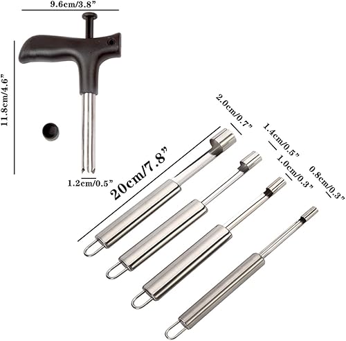 Coralpearl Ouvre-Noix de Coco Opener Couteau Perceuse Outil Coconut Drill Tool pour Thai Hawaii Vert Frais Jeune Eau,Fruit Graine Corer Pitter Stoner, Seed Pierre Core Remover pour Cerise Pomme (5) - Nail Gallerys