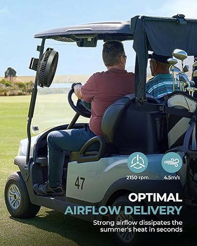 xasla Ventilateur portable rechargeable à clipser de 10 000 mAh, ventilateur à piles de 20,3 cm, 24 heures de temps de travail, ventilateur personnel à 4 vitesses, idéal pour l'extérieur, camping, - Nail Gallerys