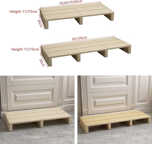 TRAGLO Marchepied en Bois, marchepied Portable pour lit, intérieur ou extérieur, avec Coussinets antidérapants, pour Cuisine, Salle de Bain, Porte(50x30x11cm) - Nail Gallerys