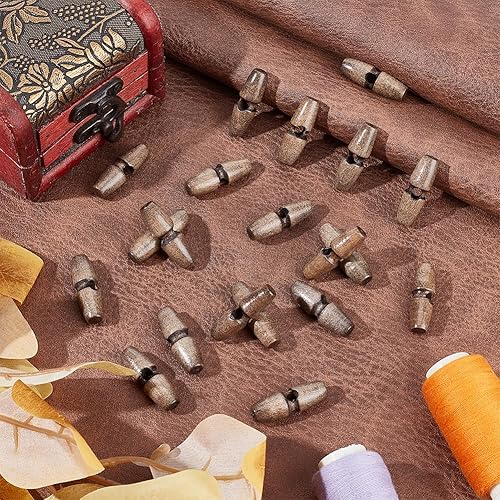 UNICRAFTALE 50 pièces Boutons en Bois 30mm Boutons en Corne de Manteau en Bois Boutons à Bascule en Bois à 1 trous Bouton de Manteau Vintage en Bois Jaune pour Coudre des Accessoires de Vêtements - Nail Gallerys