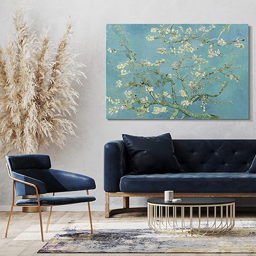 Impression sur Toile (100x70cm): Vincent Van Gogh - Branche d'amandier (1890) - Nail Gallerys