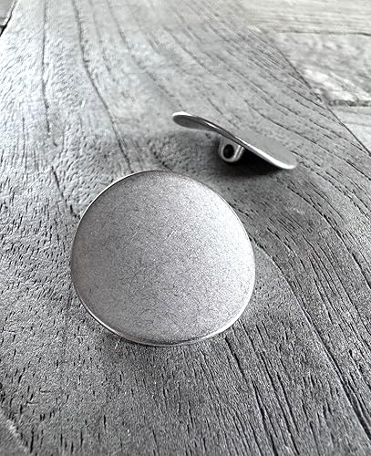 Lot de 10 boutons à œillets en métal - Forme cool - Argenté mat - 18 mm ou 23 mm - À coudre (23 mm) - Nail Gallerys