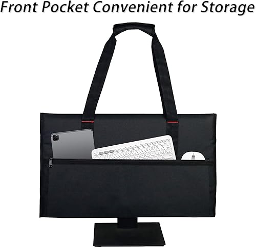 Rehomy Sac de rangement de bureau 24 pouces Doublure douce Nylon Sac portable Moniteur Housse anti-poussière Protection avec sangle de poignée - Nail Gallerys