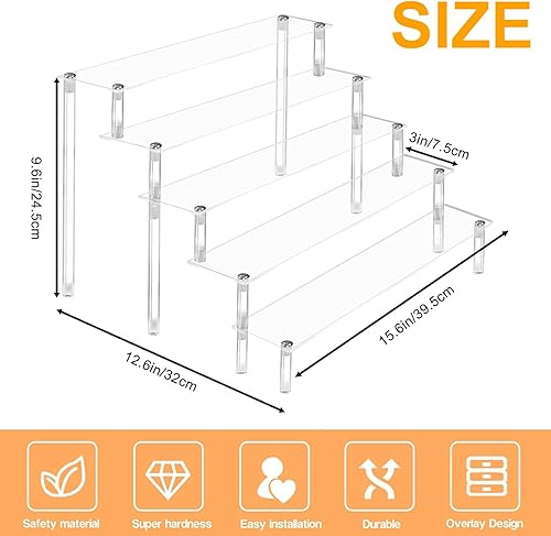 ARJDXDP Présentoir Transparent à 5 niveaux, 40x32x25cm Présentoir Acrylique, Transparent Présentoir Marches pour Figures, Cupcake, Parfum, Dessert, pour l'Organisation et la Décoration - Nail Gallerys