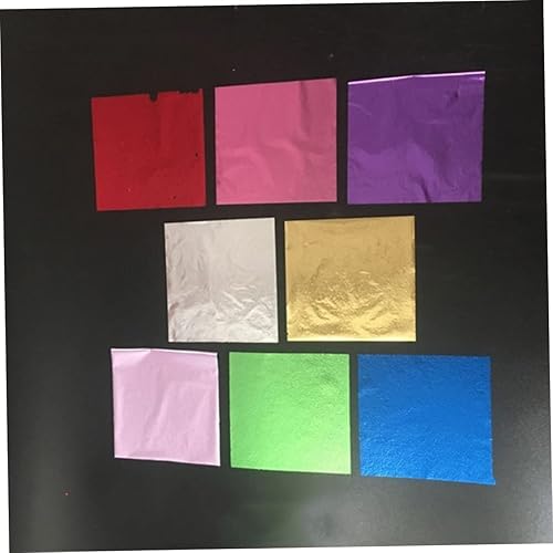 Angoily 50 Pièces imitation feuille d'or feuille d'imitation décor de feuilles métalliques flocons peinture à la feuille d'or étincelante clou mur papier d'aluminium d'art Violet,mauve - Nail Gallerys