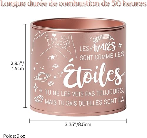 PRSTENLY Cadeau Meilleure Amie Femme, 9oz Bougie Parfumée Meilleure Amie Cadeau, Idée Cadeau pour Une Amie Ami Femme Anniversaire Noel Noël Fete Des Meres Nouveau - Nail Gallerys