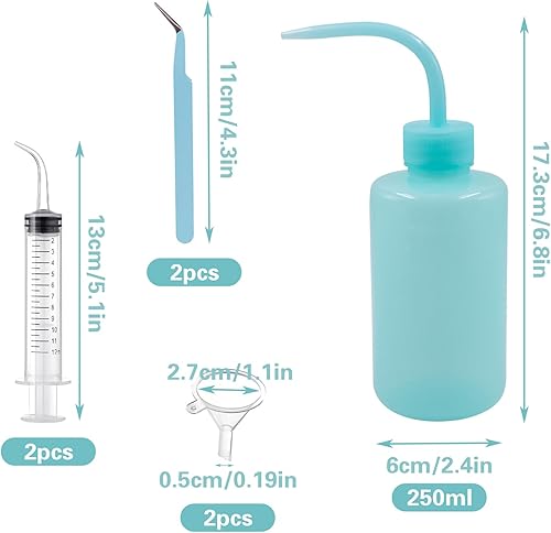 KeaJuidy Lot de 7 Accessoires pour snowball Cup avec bouteille à presser en plastique, entonnoir, pince et seringue incurvée pour boule à neige, paillettes, cadeau DIY - Nail Gallerys