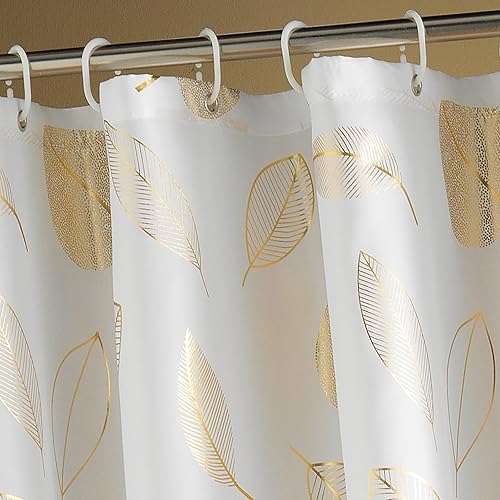 Douceur d'Intérieur, Rideau de Douche avec Crochets (180 x 200 cm) Joya, Polyester Imprimé Métallisé - Nail Gallerys