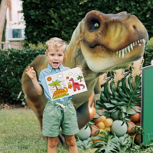 12 pcs mini livres de coloriage set en vrac de stylos pour remplir les sacs de fête petits livres d'activités avec dinosaures thèmes favors birthday goodies supplies - Nail Gallerys