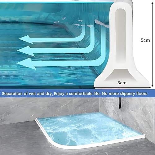 AGSYFFD Barrière de douche，paroi de douche en silicone，joint de douche auto-adhésif，pour séparer les salles de bains sèches et humides, Transparent - Nail Gallerys