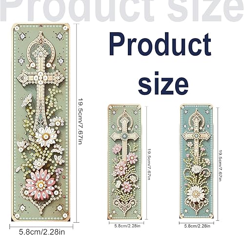 JISHSHAY 3 Pièces Diamond Painting Marque Page Diamond Painting Adulte Marque Page Peinture Diamant Marque Page Diamant Painting Marque-Pages Painting Diamant Broderie Diamant Bookmark Fleur Croix - Nail Gallerys