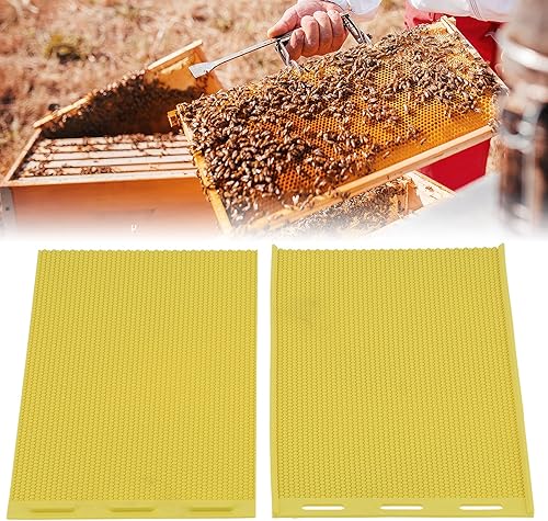 Natudeco 2 pièces Cire d'abeille Presse Moule en Caoutchouc Apiculture Fondation Cadre Feuille Miel nid d'abeille Moule en Cire d'abeille en Silicone pour extraire la Cire d'abeille 5.4mm - Nail Gallerys