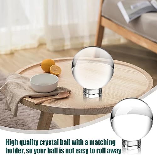 Nizirioo Boule De Cristal, Boule en Verre, K9 Boule De Verre avec Support, Boule Transparente Sphère De Cristal avec Sac De Rangement pour Photographie Décoration Méditation Cadeau (80mm) - Nail Gallerys