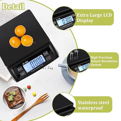 30kg Balance de Cuisine Professionnelle NuméRique en balance Alimentaire Balance de Cuisine Comptant les éChelles Multifonctionnel avec LCD Balances Alimentaire pour Alimentaire (Blanc) - Nail Gallerys