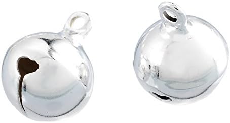 Yalulu Lot de 100 grelots en argent avec œillet pour décoration de Noël env. 14 mm - Nail Gallerys