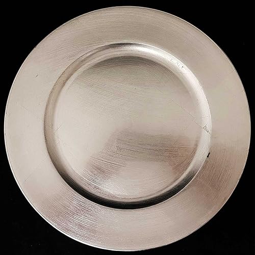 Peragashop Lot de 12 sous-assiettes circulaires en argent 33 cm pour Noël, décoration de table - Nail Gallerys