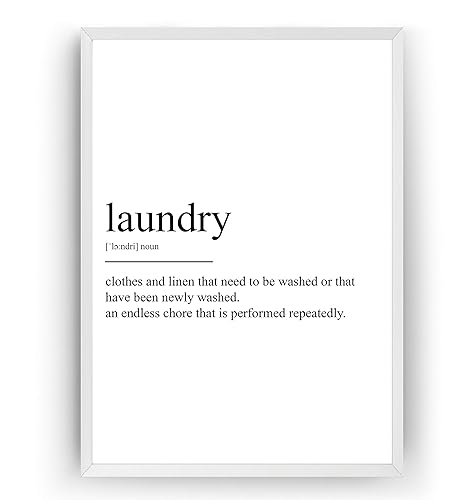 Laundry Definition Poster Affiche - Print Wall Art Quote Typography Home - Frame Not Included - Nail Gallerys