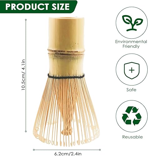 Dalephoric Fouet Matcha Bambou Naturel, Fouet à Matcha Chasen Traditionnel de 100 Bâtons, Porte Fouet, Agitation Manuelle, Réutilisable, pour la Cérémonie du Thé, la Boisson (10,5 x 6,2 cm) - Nail Gallerys
