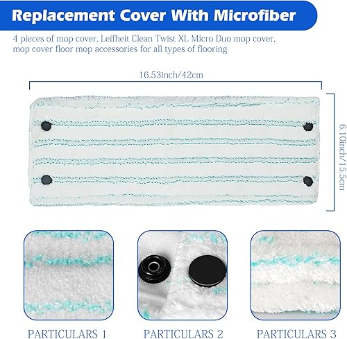 WIYETY Tablier De Jet: 4 Pièces Microfibre De Haute Qualité, Lavable Et Réutilisable, pour Tous Types De Sols Durs (42 x 15,5 cm, Bleu-Blanc) - Nail Gallerys