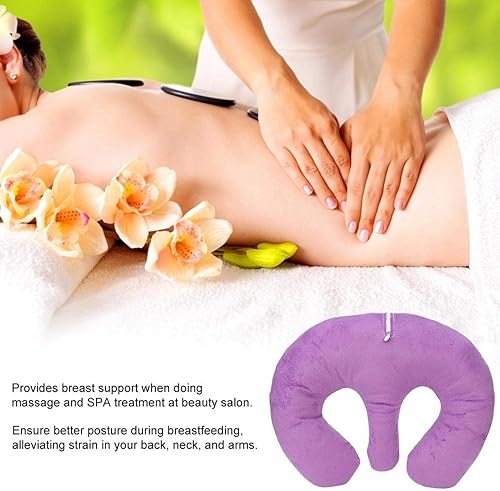 AMONIDA Coussin d'oreiller de Poitrine, Oreiller de Soutien Efficace et sûr et Durable, Doux, pour Salon de beauté pour Femmes(Purple) - Nail Gallerys