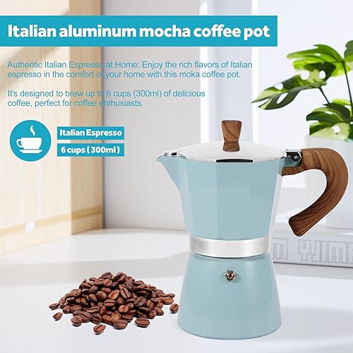 Kinberry Cafetière italienne en aluminium de 300 ml pour cappuccino, latte, moka électrique et gaz de 300 ml - Nail Gallerys