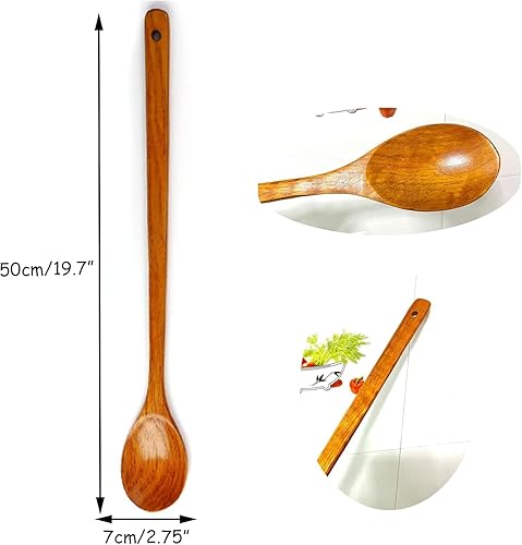 WANGXIAOKE Cuillère en bois à manche extra long – Ustensiles de cuisine en bois de 50 cm, mélangeur en bois, cuillère à soupe en bois - Nail Gallerys