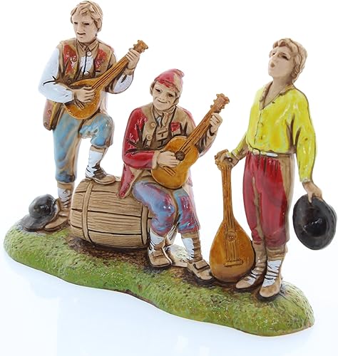 Moranduzzo Musiciens pour Crèche de 6 Cm Échelle 1:32 - Figurines de Crèche Indestructibles - Style 700', Peinture Finition à la Main, Produit Officiel, Fabriqué en Italie, Sculpteur M. Landi - Nail Gallerys