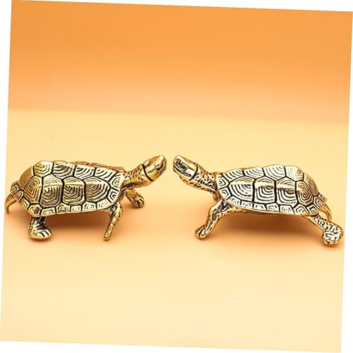 Garneck Lot de 2 tortues en laiton - Décoration de table - Décoration d'intérieur - En laiton - Nail Gallerys