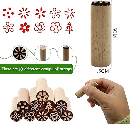 SZSMW 10 Tampon Argile Autodurcissante - Tampon Empreinte pour Poterie - Peut êTre Utilisé Dans La Poterie, Le Moulage En Argile, Ainsi Que Dans Les PâTisseries Et Les Peintures - Nail Gallerys