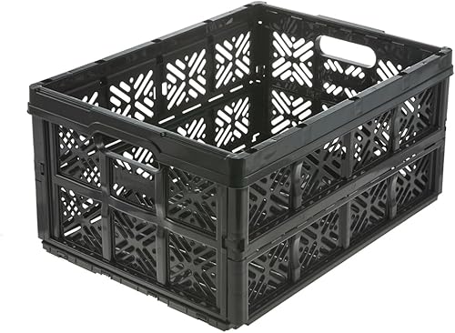 keeeper Boîte Pliante Robuste Ida, Plastique Résistante (PP), 32 l, 48 x 35 x 23 cm, Ida, Noir - Nail Gallerys