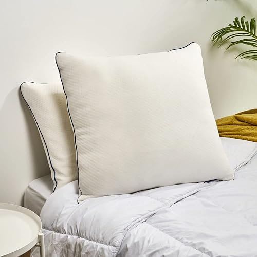 BLEU CÂLIN Oreiller Mémoire de Forme Mixte Premium - Confort sur Mesure Ouverture zippée - déhoussable - Enveloppe 100% Coton -65x65cm - Nail Gallerys