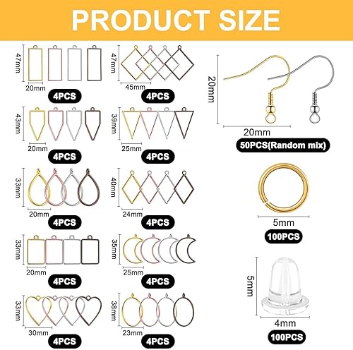 Ensemble De Crochets De Boucles D'Oreilles En Or Et Argent De 340 Pièces, Accessoires De Fabrication De Bijoux De Boucles D'Oreilles, Crochets De Boucles D'Oreilles Pour La Fabrication De Bijoux - Nail Gallerys