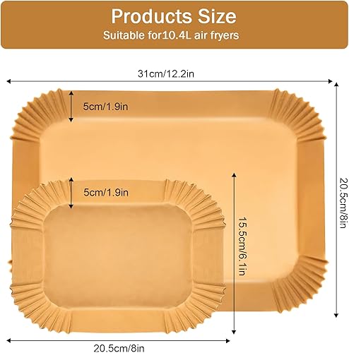 Papier Cuisson Air Fryer, 150 PCS pour Ninja Flex Drawer Dual Zone AF500EU 10,4L, Doublure en Papier Jetable Air Fryer Accessoires For Ninja AF500EU, Cecotec 9000 9L, Paper Liners Friteuse Sans Huile - Nail Gallerys