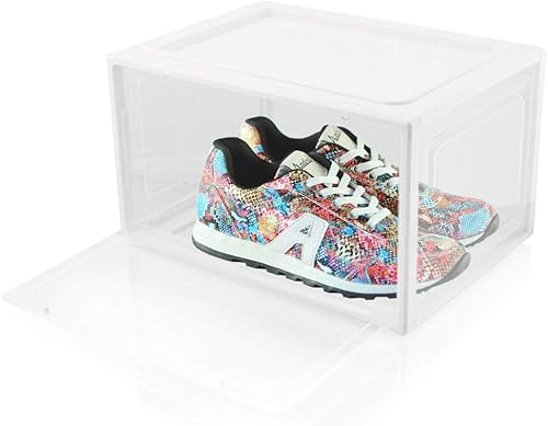 Bituxx Lot de 6 boîtes de rangement empilables en plastique pour chaussures jusqu'à la taille 47 (blanc, 1 pièce) - Nail Gallerys