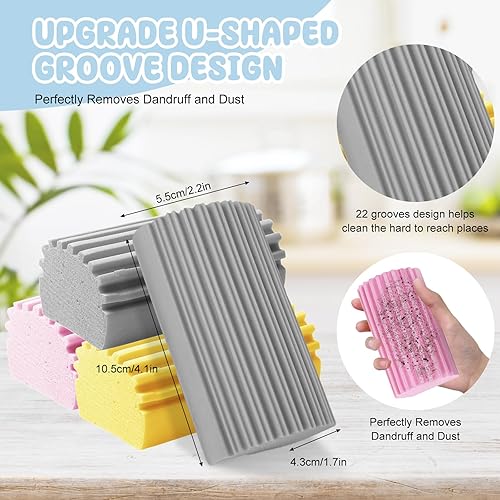 Damp Duster Sponge Lot de 6 éponges réutilisables pour nettoyage humide et anti-poussière pour le nettoyage de la maison, fenêtres, fenêtres, canapés, balustrades - Nail Gallerys