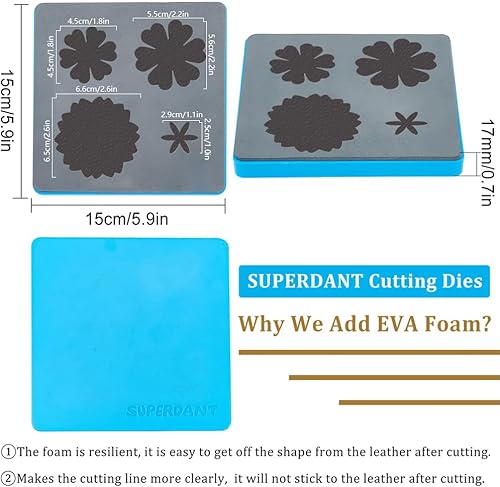 SUPERDANT Matrice de Découpe de Cuir de Fleur 4 formes de Fleurs Matrice de Découpe en Bois Outil de Bricolage Broche Coiffure Porte Clés Outil de Bricolage en Cuir pour Artisans - Nail Gallerys