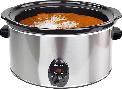 Syntrox Germany – Mijoteuse 8,0 l en acier inoxydable avec fonction maintien au chaud, verre de sécurité et réceptacle en céramique amovible - Nail Gallerys