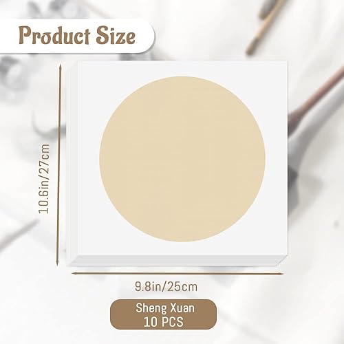 Lot de 10 feuilles de papier shikishi doux, papier de riz vierge Xuan pré-monté pour calligraphie chinoise, papier de riz Sumie vierge pour peinture, bricolage, graffiti, décoration murale (Sheng Xuan - Nail Gallerys