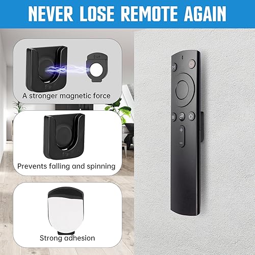 KALIONE Lot de 6 supports muraux magnétiques pour télécommandes de télévision, ventilateur, climatiseur avec dos autocollant (noir) - Nail Gallerys